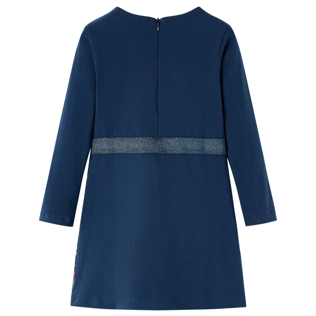 Robe enfant manches longues bleu marine 116