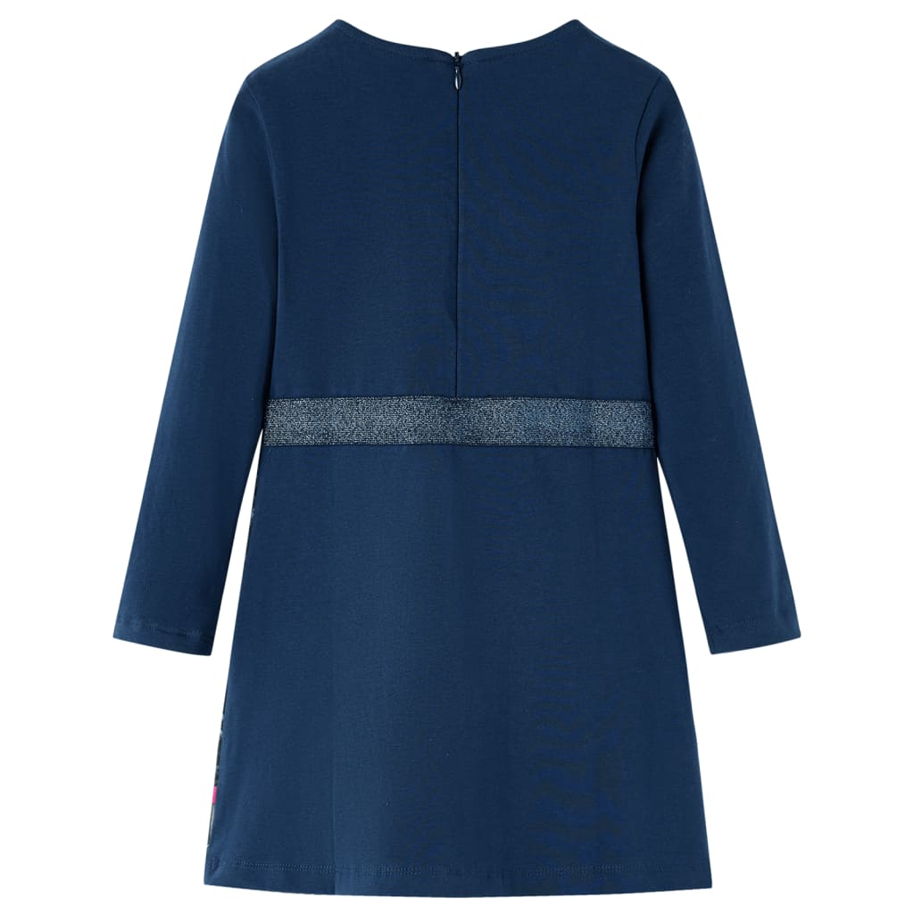 Children's Dress with Long Sleeves Navy Blue 128