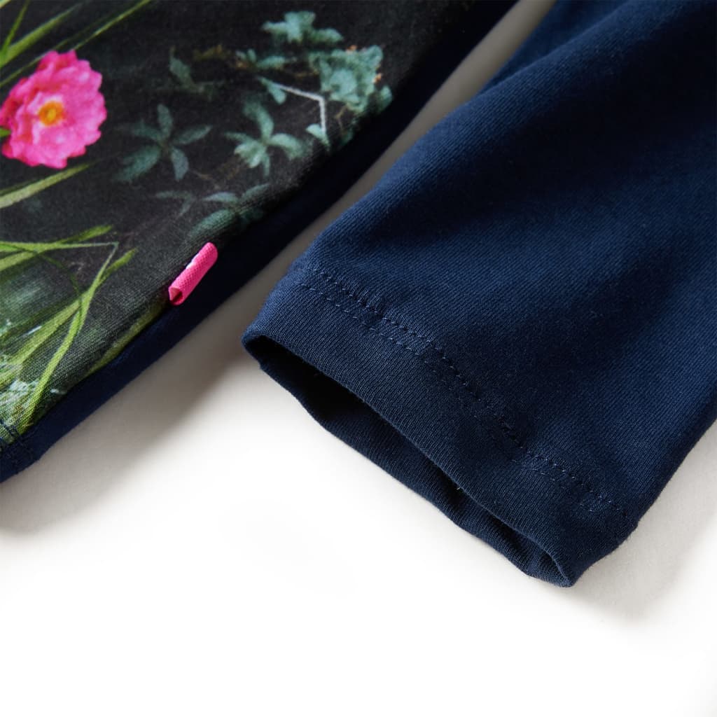 Children's Dress with Long Sleeves Navy Blue 128