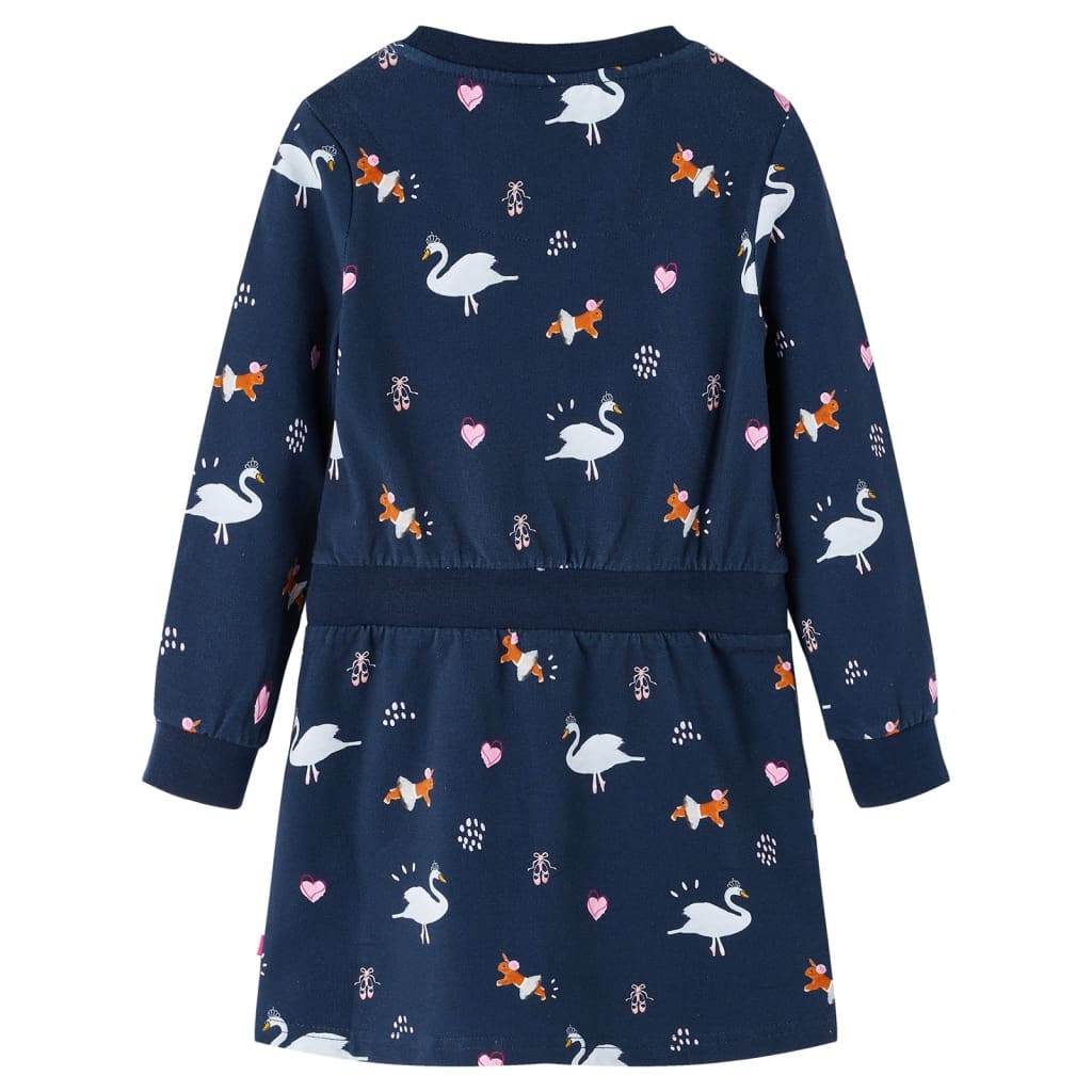 Robe enfant manches longues bleu marine 104