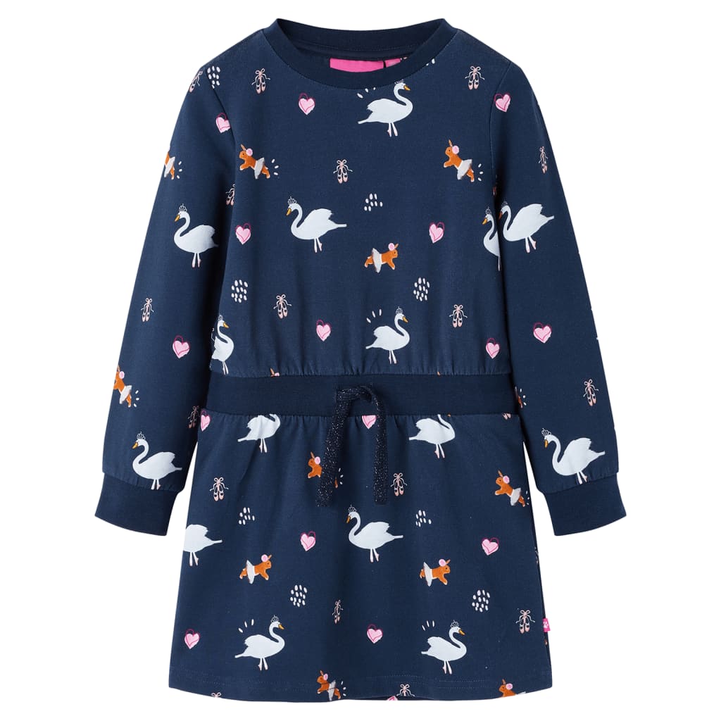 Children's Dress with Long Sleeves Navy Blue 116