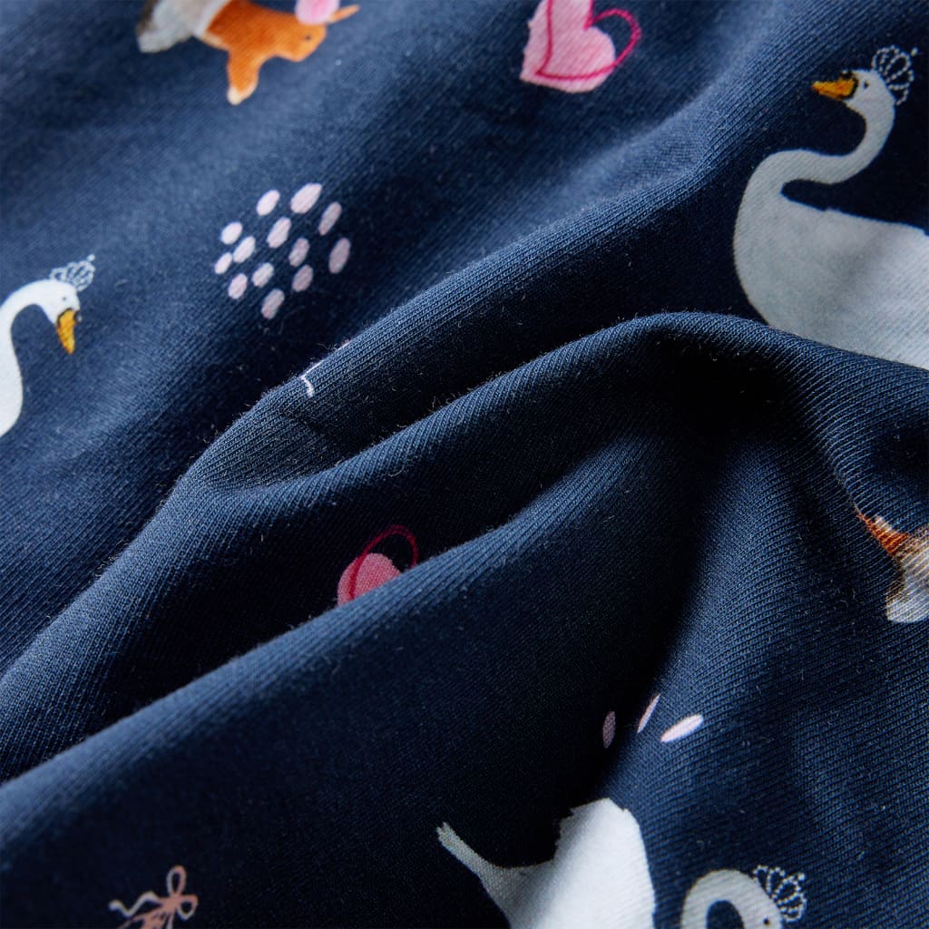 Children's Dress with Long Sleeves Navy Blue 128