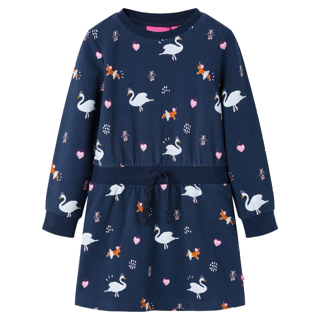 Girls' Long-Sleeved Dress Navy 140