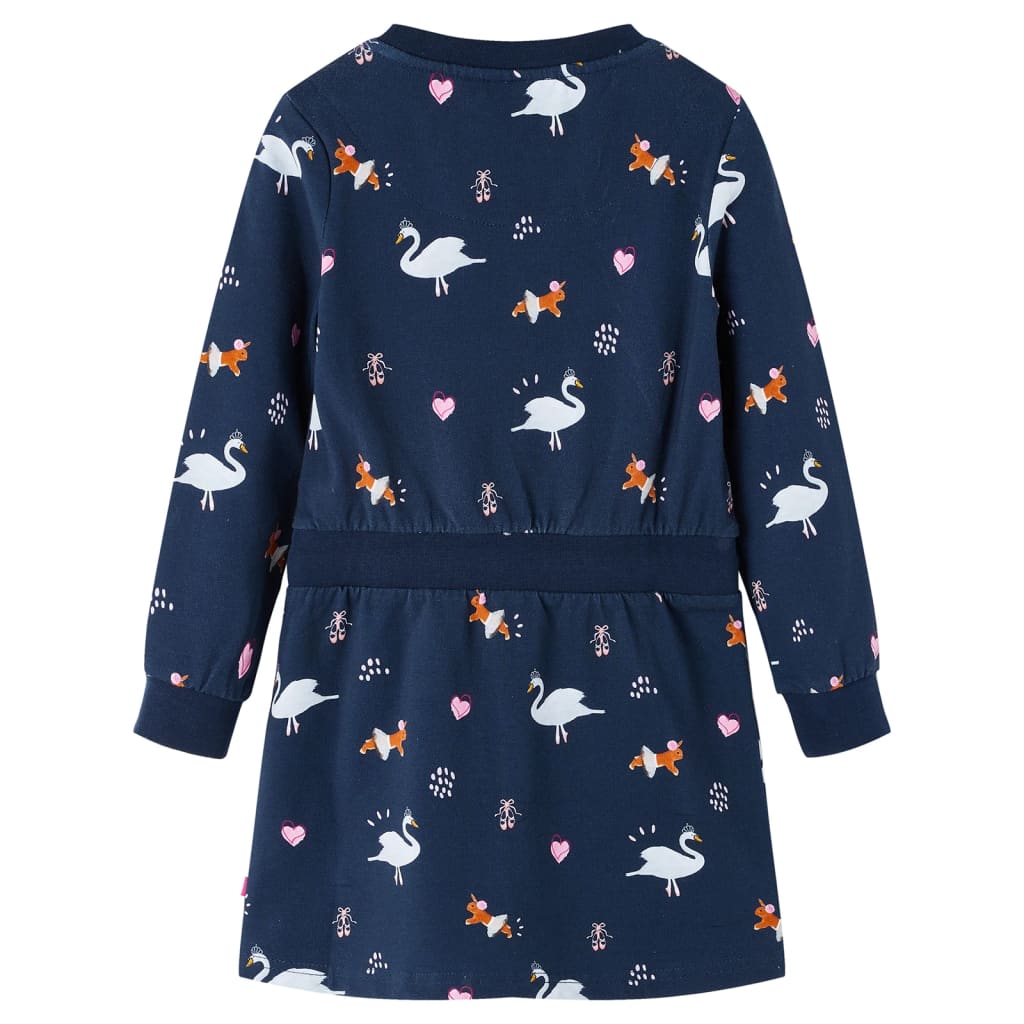 Girls' Long-Sleeved Dress Navy 140