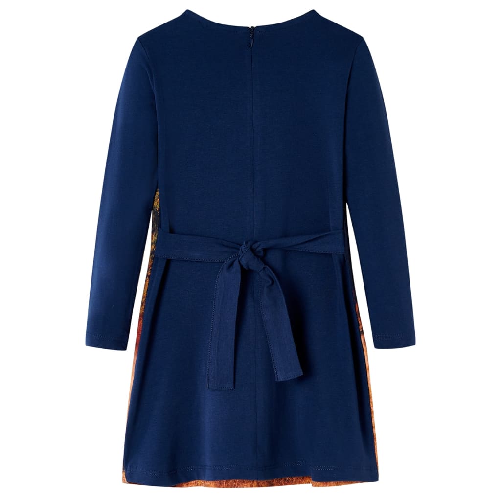 Robe Enfant Manches Longues Bleu Marine 128