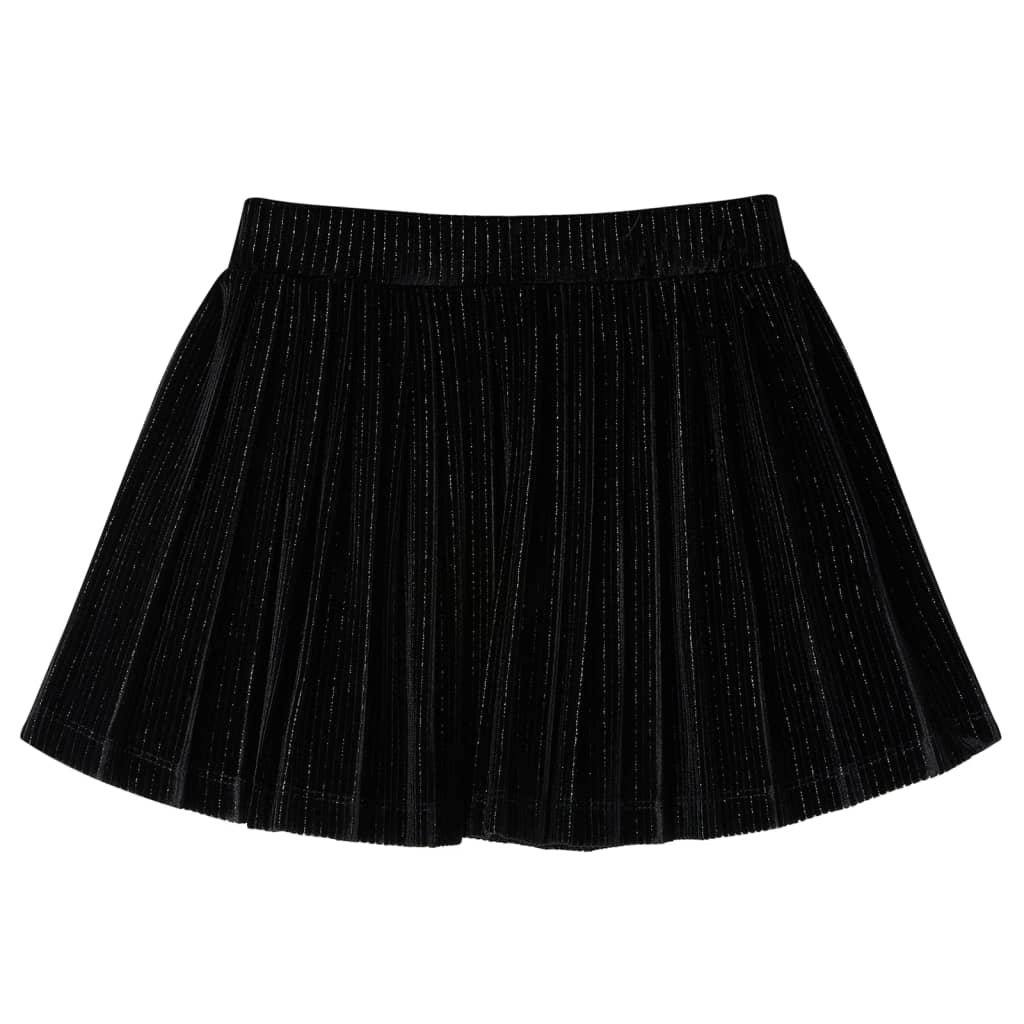 Girls' Lurex Pleated Skirt Black 116