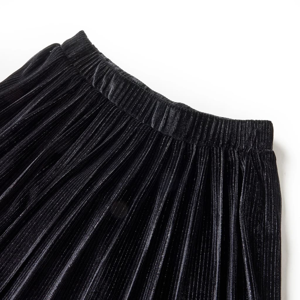 Girls' Lurex Pleated Skirt Black 116