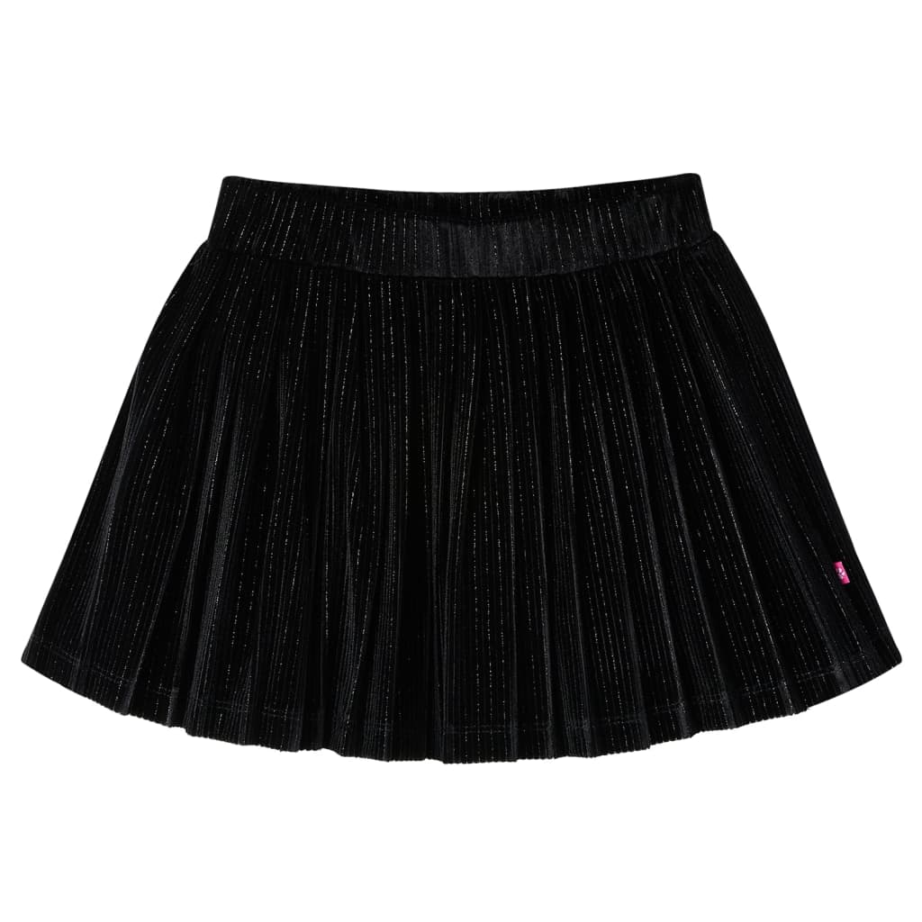 Kids' pleated lurex skirt, black, size 128