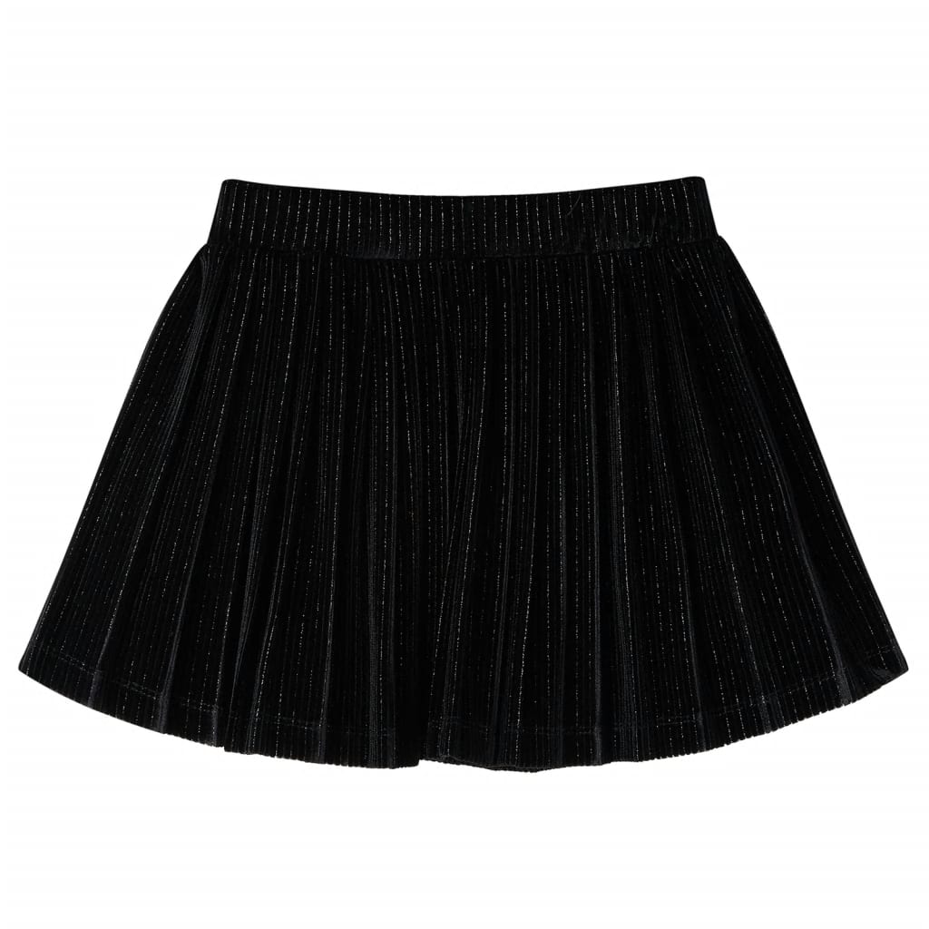 Kids' pleated lurex skirt, black, size 128