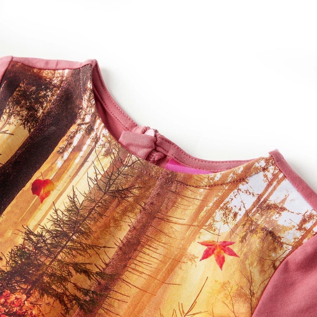 Robe enfant à manches longues vieux rose 104