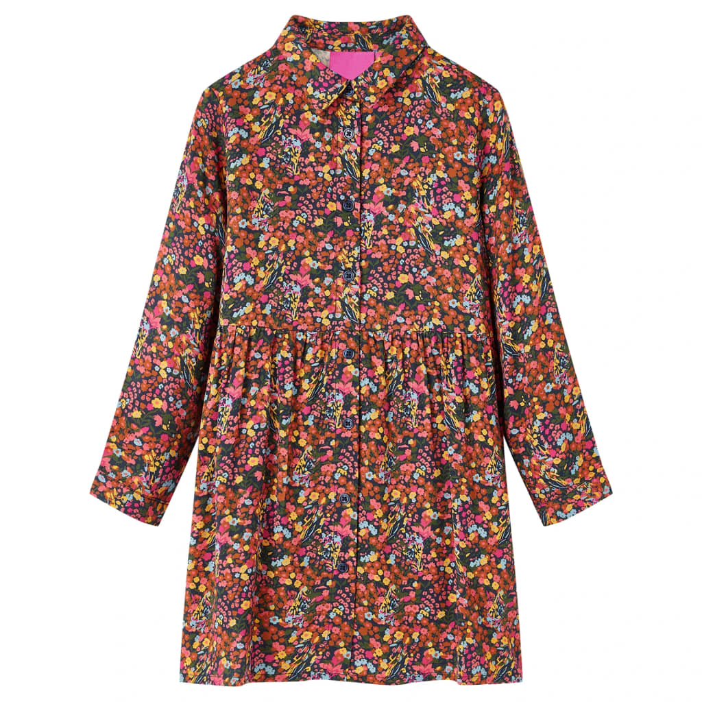 Kids' Long-Sleeved Multicolor Dress 128