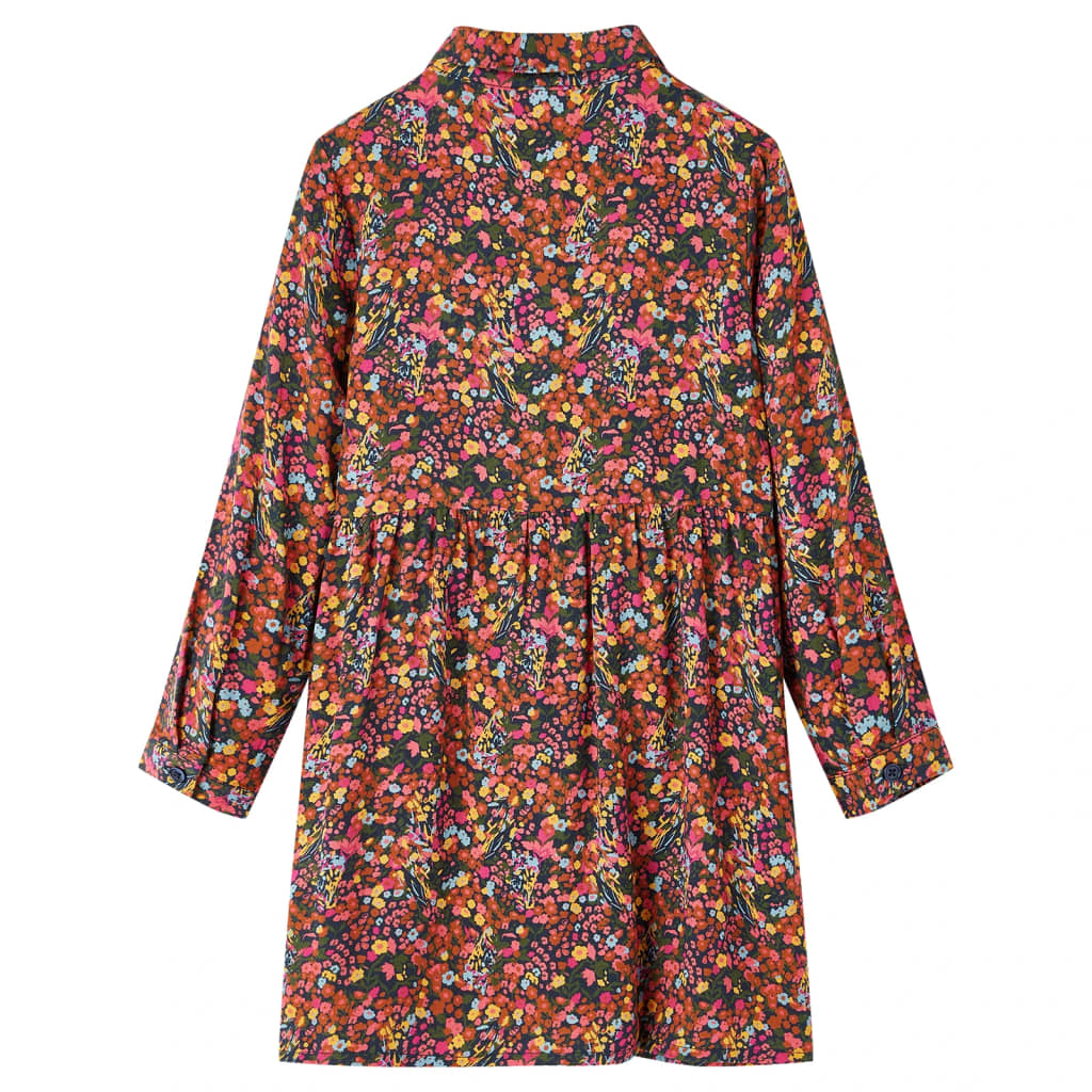 Kids' Long-Sleeved Multicolor Dress 128