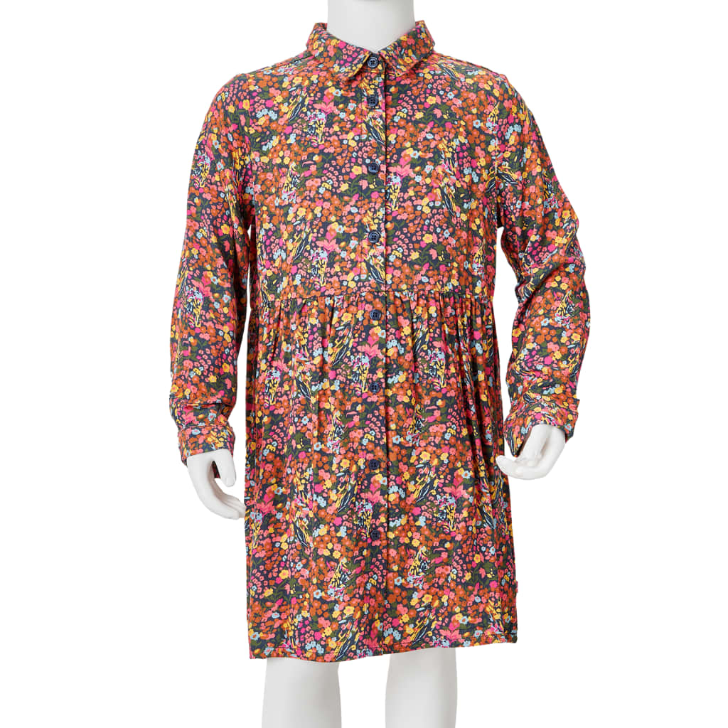 Girls' Long-Sleeve Dress Multicoloured 140