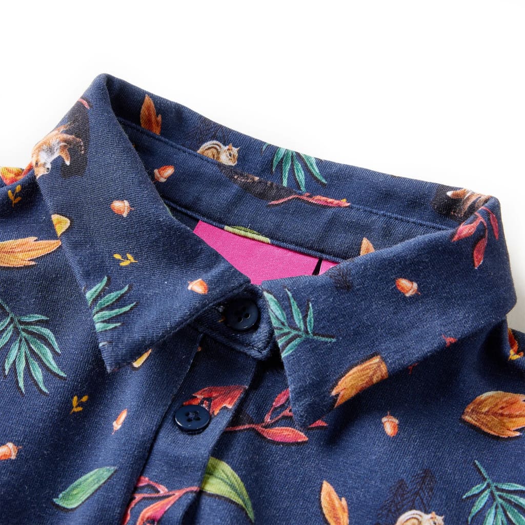 Robe Enfant Manches Longues Bleu Marine 140
