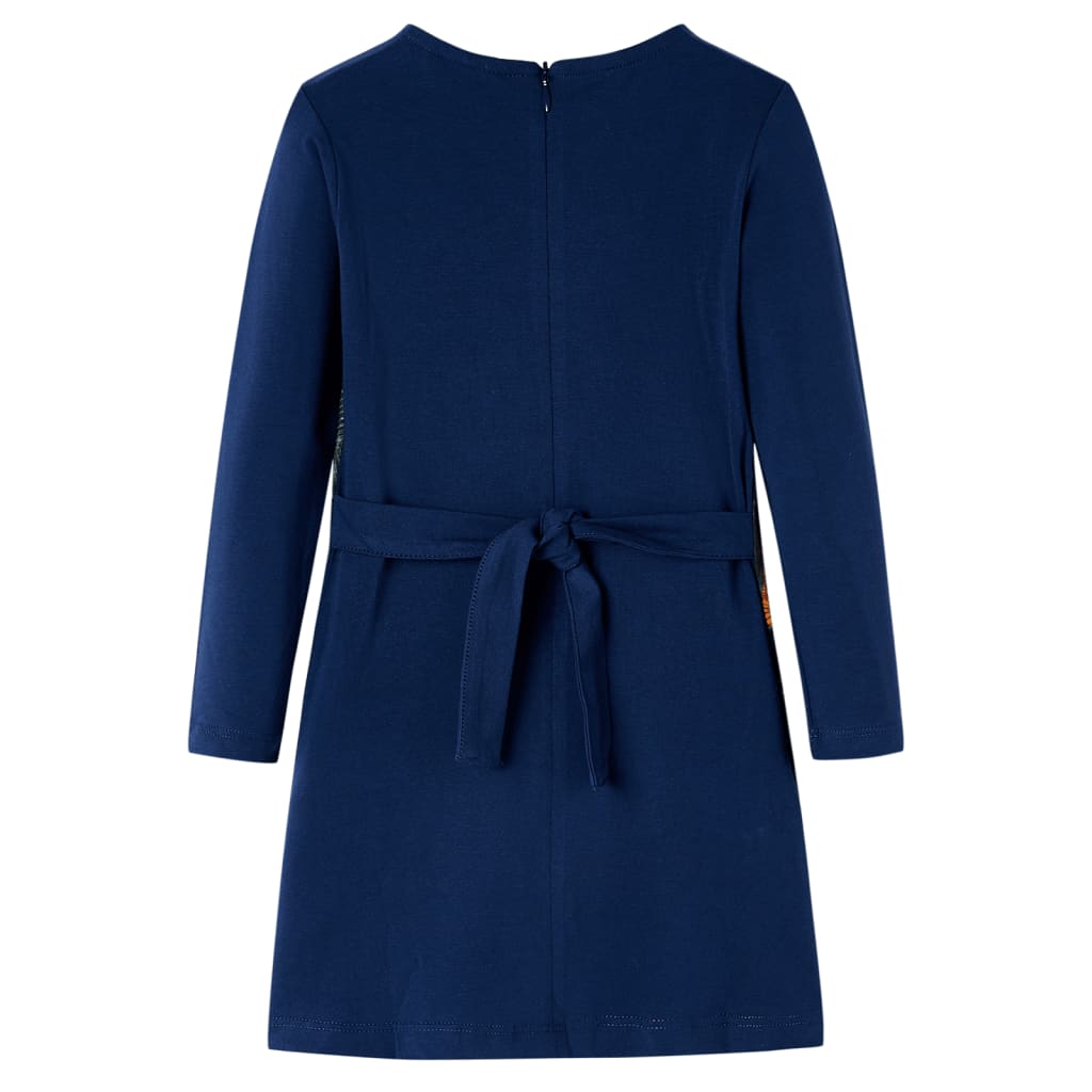 Robe enfant manches longues bleu marine 116