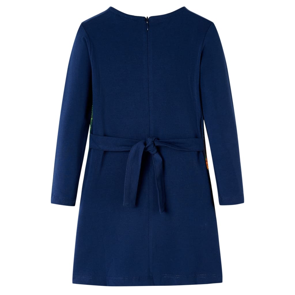 Children's Dress with Long Sleeves Navy Blue 128