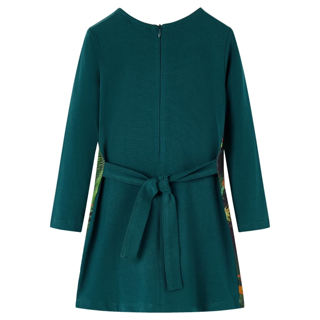 Robe Enfant Manches Longues Vert Foncé 128