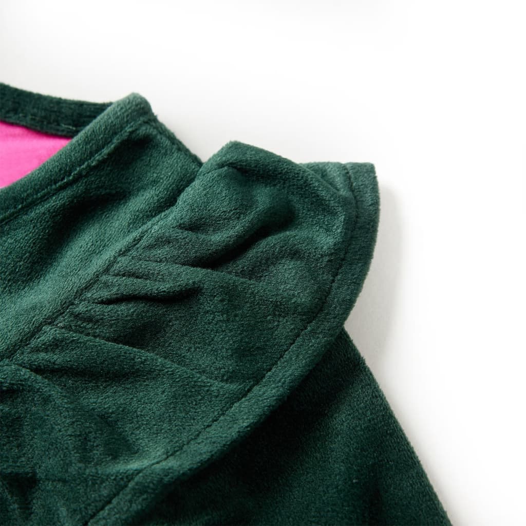 Kinderbluse mit Rüschen Dunkelgrün 128