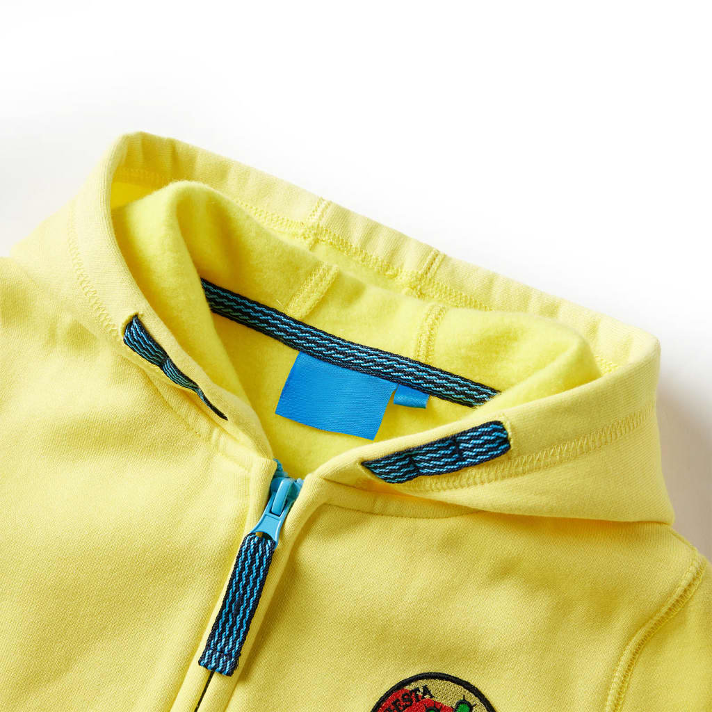 Sweat-shirt à capuche zippé enfant Jaune clair 104