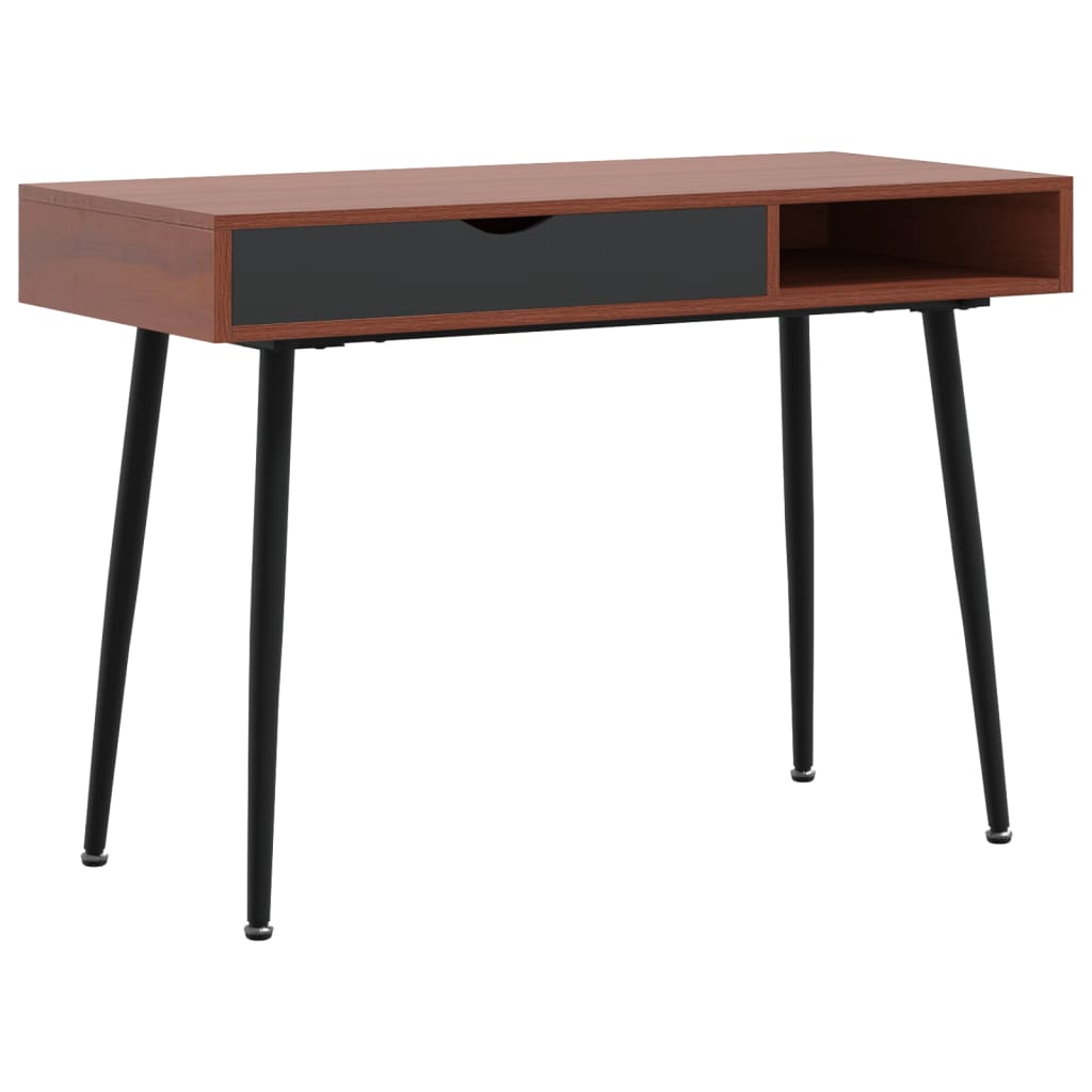 Bureau d'ordinateur avec tiroir marron 110x50x75 cm Bois d'ingénierie