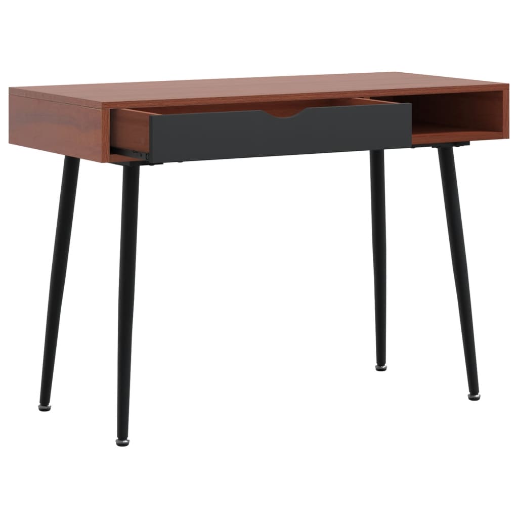 Bureau d'ordinateur avec tiroir marron 110x50x75 cm Bois d'ingénierie