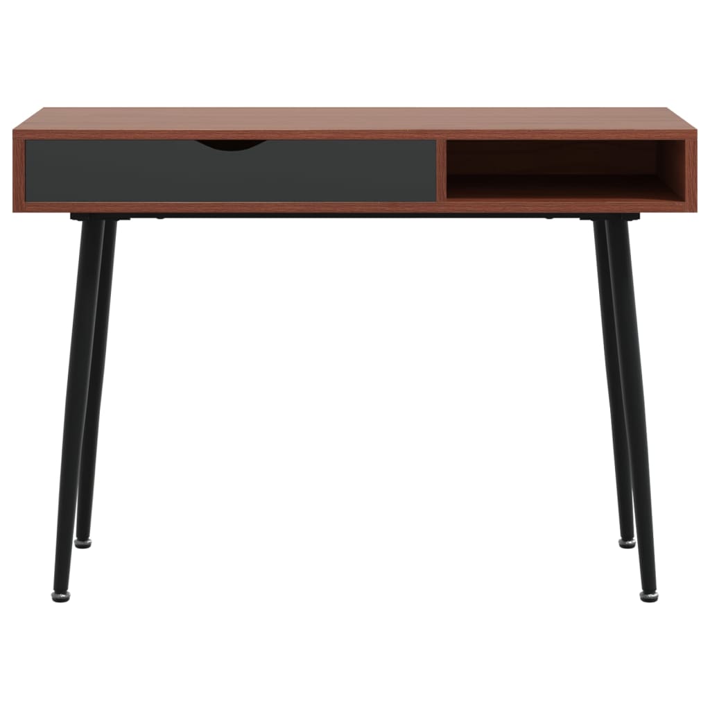 Bureau d'ordinateur avec tiroir marron 110x50x75 cm Bois d'ingénierie