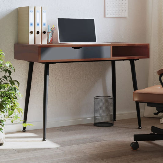 Bureau d'ordinateur avec tiroir marron 110x50x75 cm Bois d'ingénierie