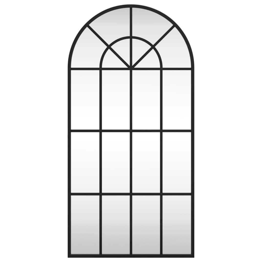 Miroir mural noir 40x80 cm en fer courbé
