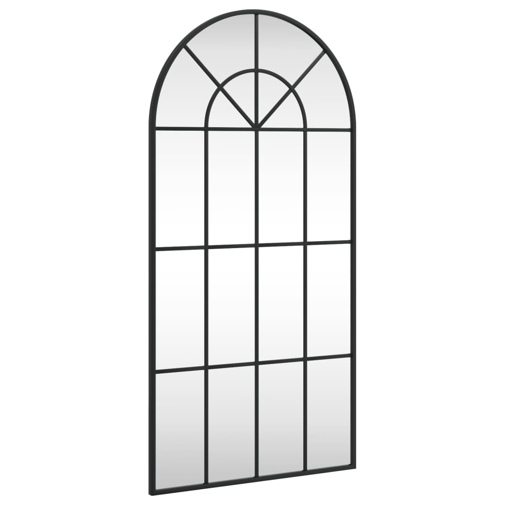 Wall Mirror Black 50x100 cm Arched Iron