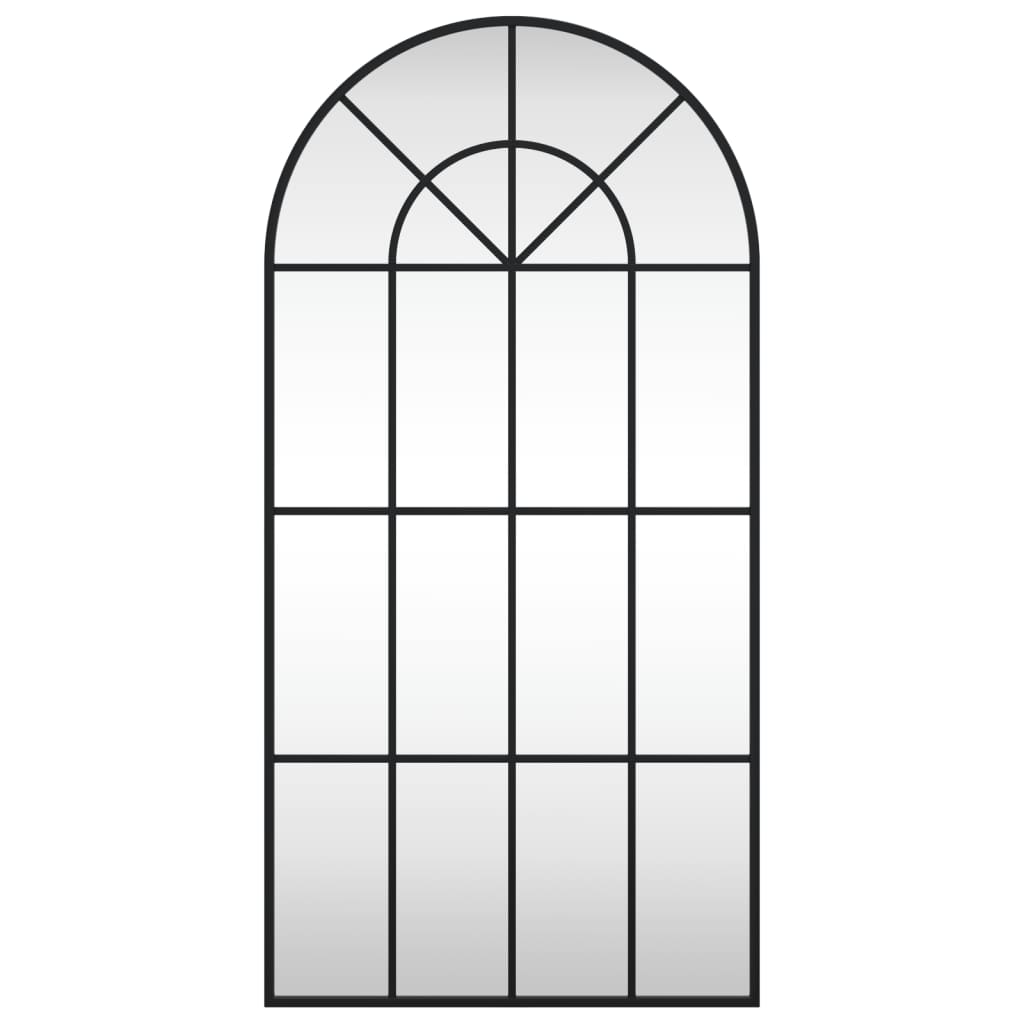 Wall Mirror Black 50x100 cm Arched Iron