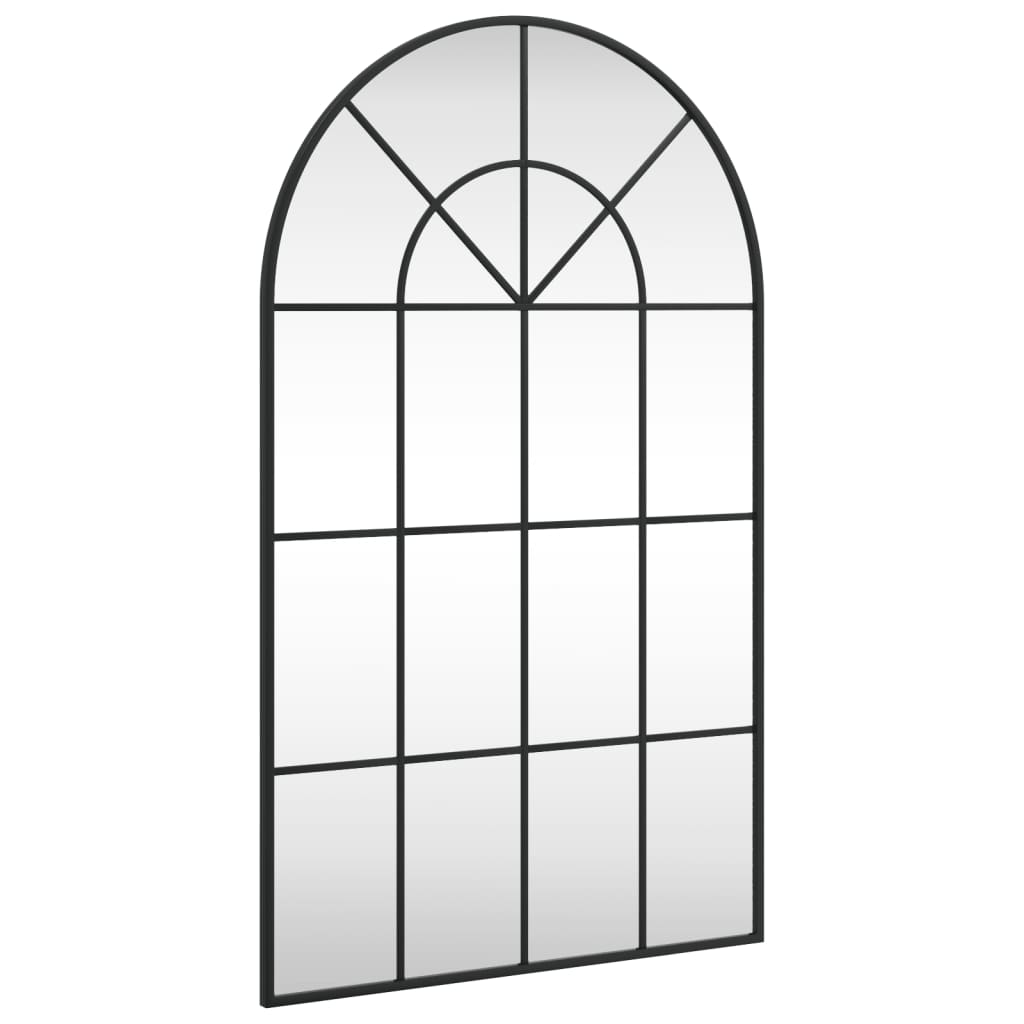 Wall Mirror Black 60x100 cm Arched Iron