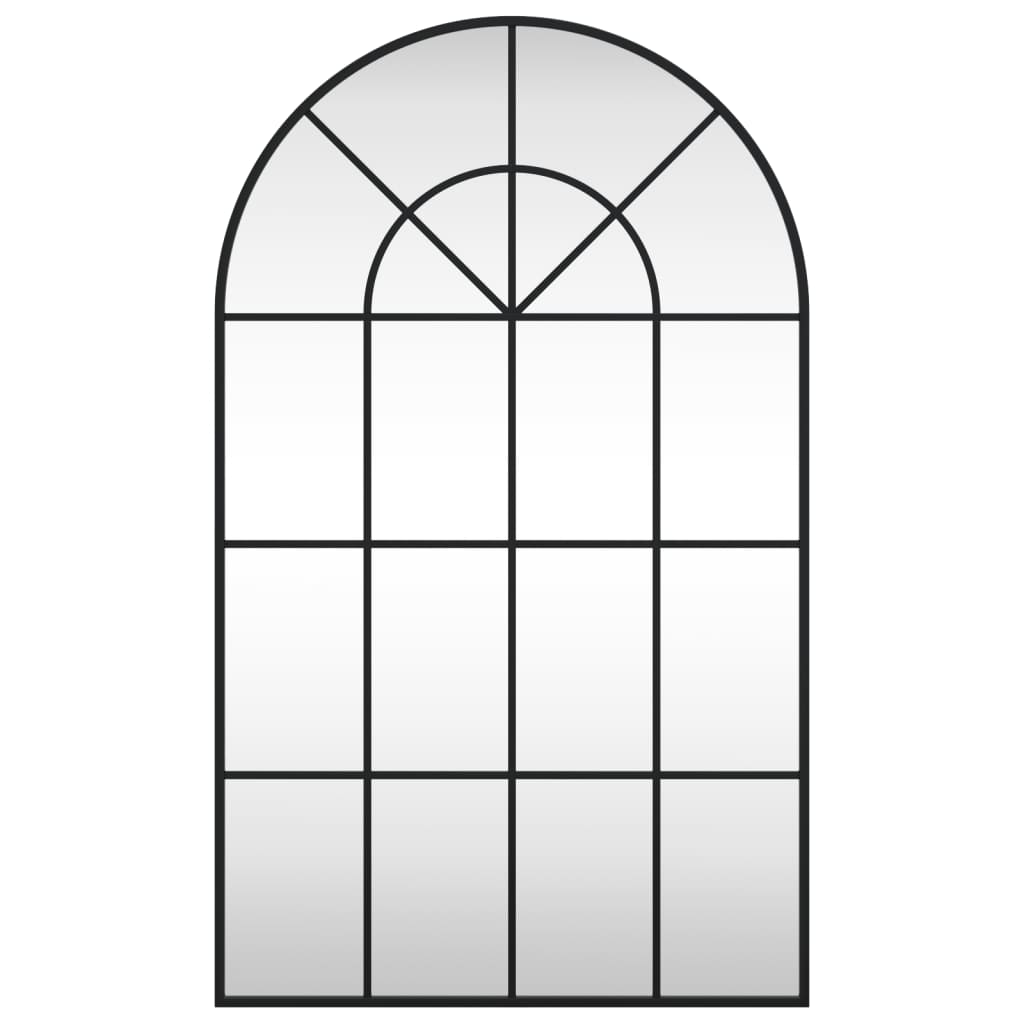 Wall Mirror Black 60x100 cm Arched Iron