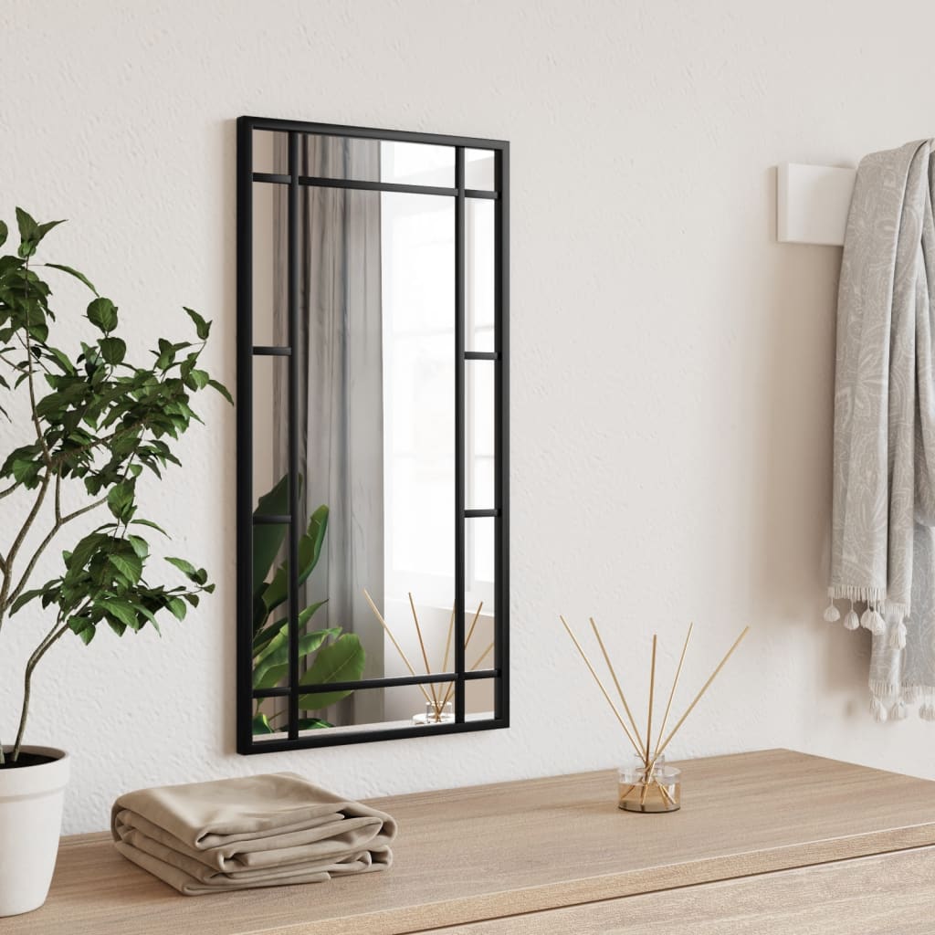 Miroir mural Noir 30x60 cm Rectangulaire Fer