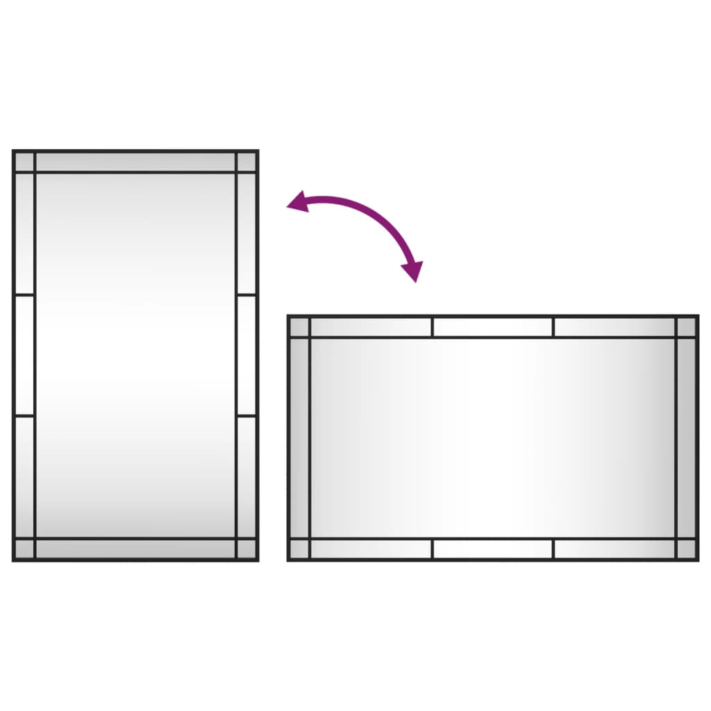 Black Wall Mirror 60x100 cm Rectangular Iron