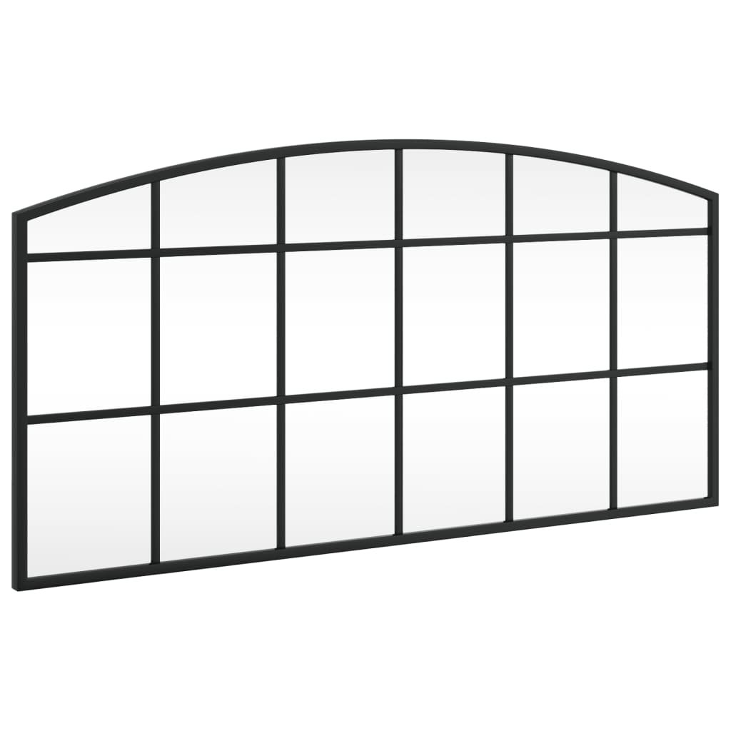 Miroir mural noir 80x40 cm, bombé, fer