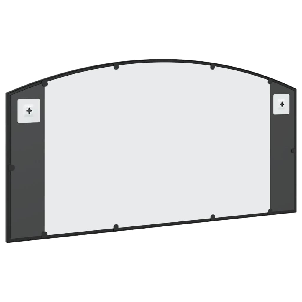 Black Wall Mirror 100x50 cm Arched Iron