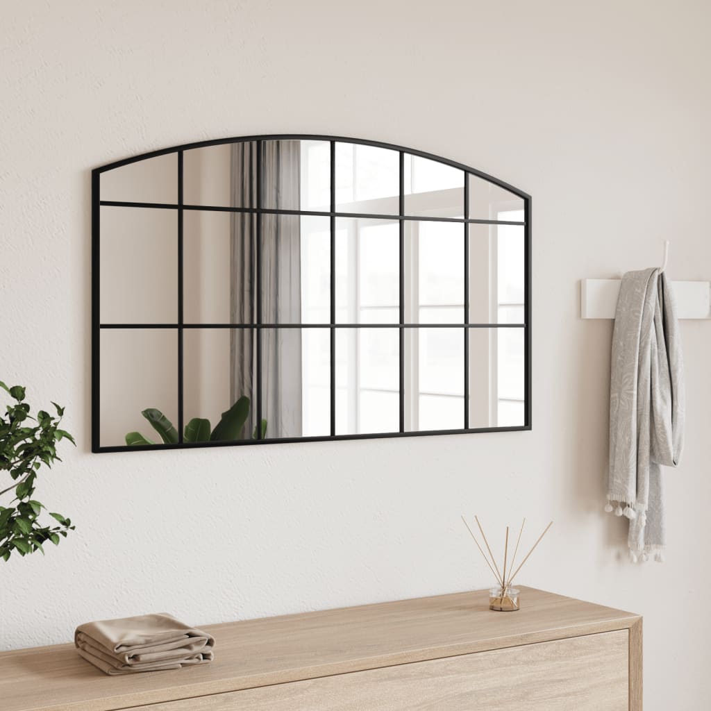 Miroir mural Noir 100x60 cm Bombé Fer