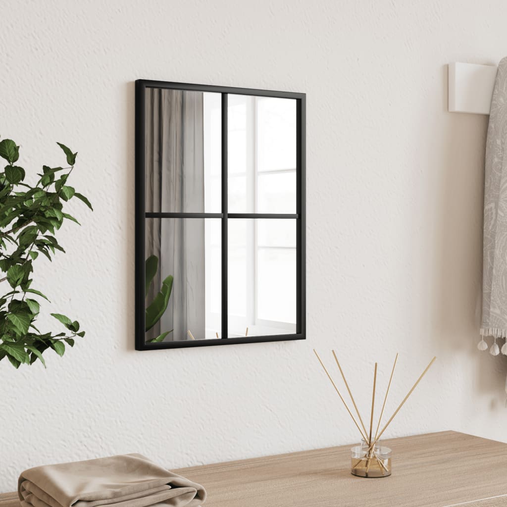 Miroir Mural Noir 30x40 cm Rectangulaire Fer