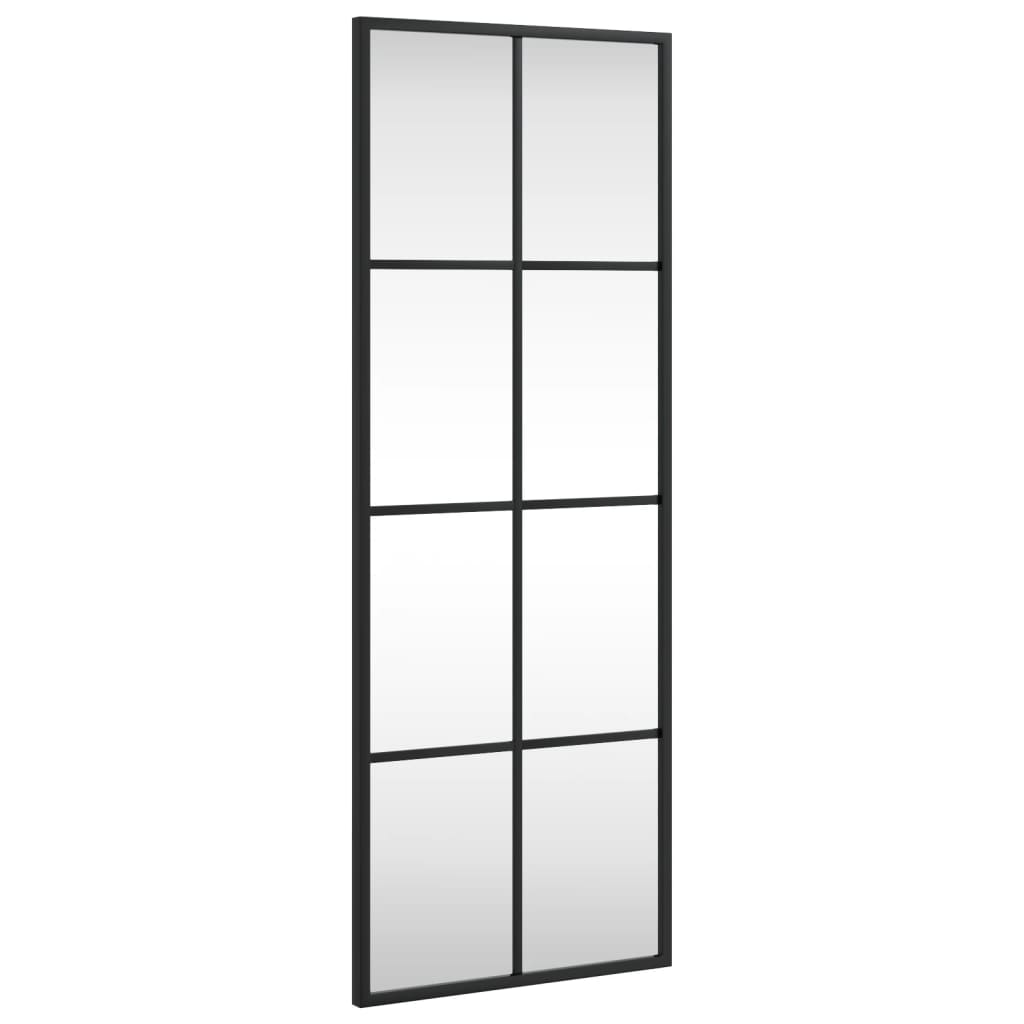 Black Wall Mirror 30x80 cm Rectangular Iron