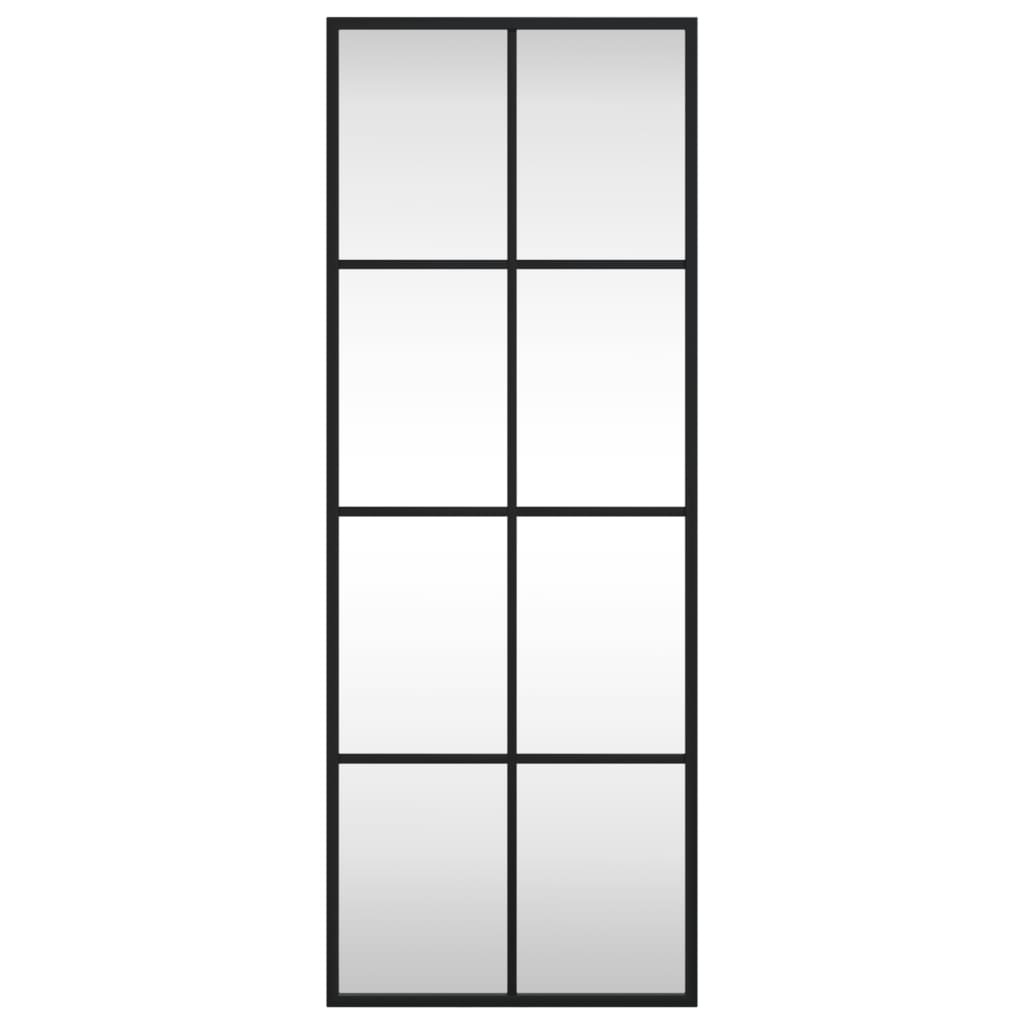 Black Wall Mirror 30x80 cm Rectangular Iron