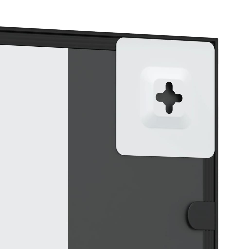 Black Wall Mirror 30x80 cm Rectangular Iron