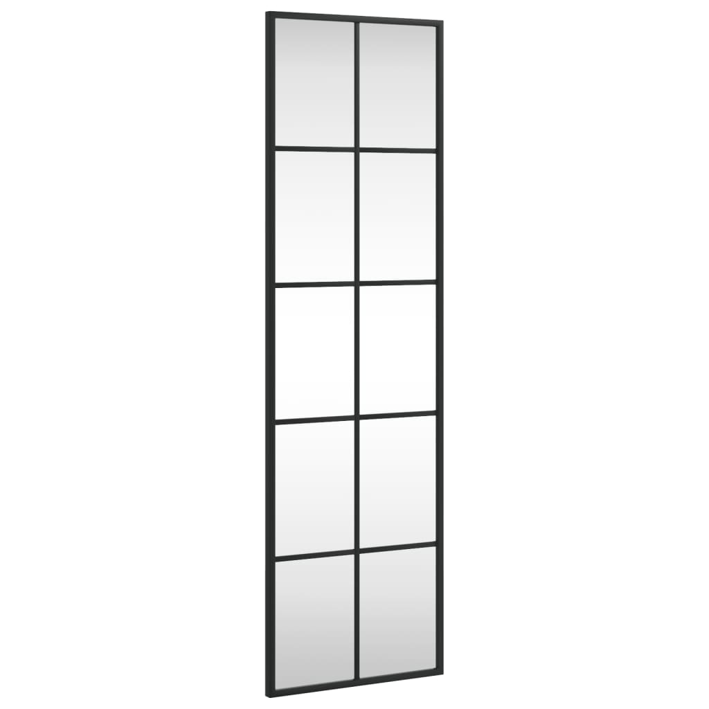 Black Wall Mirror 30x100 cm Rectangular Iron