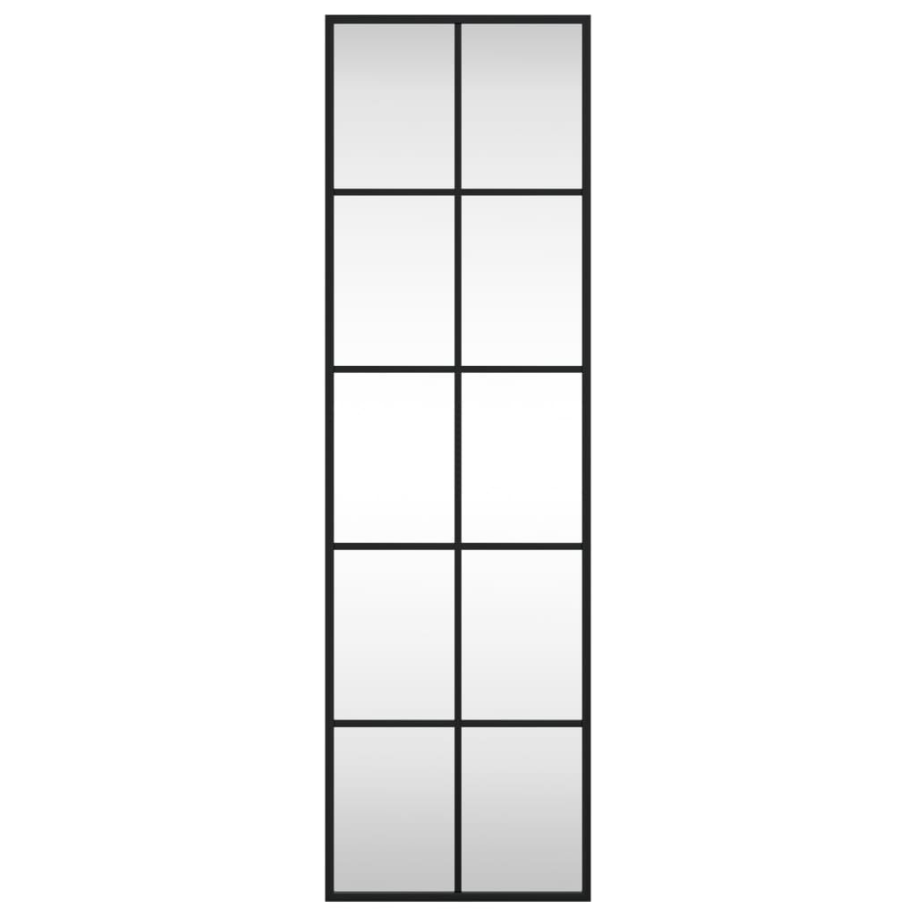 Black Wall Mirror 30x100 cm Rectangular Iron