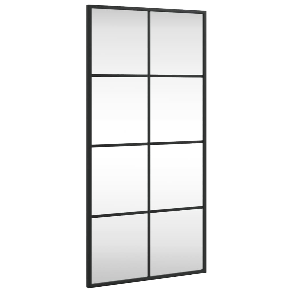 Black Wall Mirror 40x80 cm Rectangular Iron