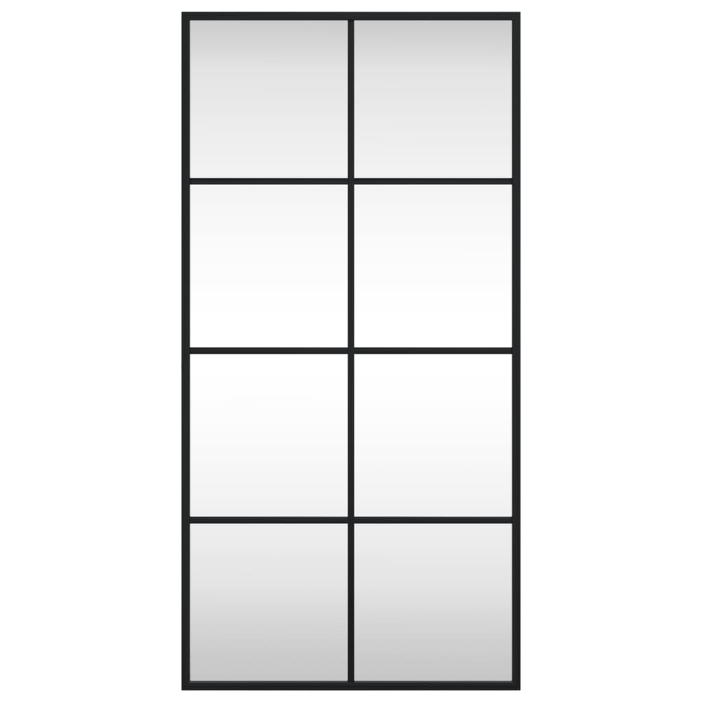 Black Wall Mirror 40x80 cm Rectangular Iron