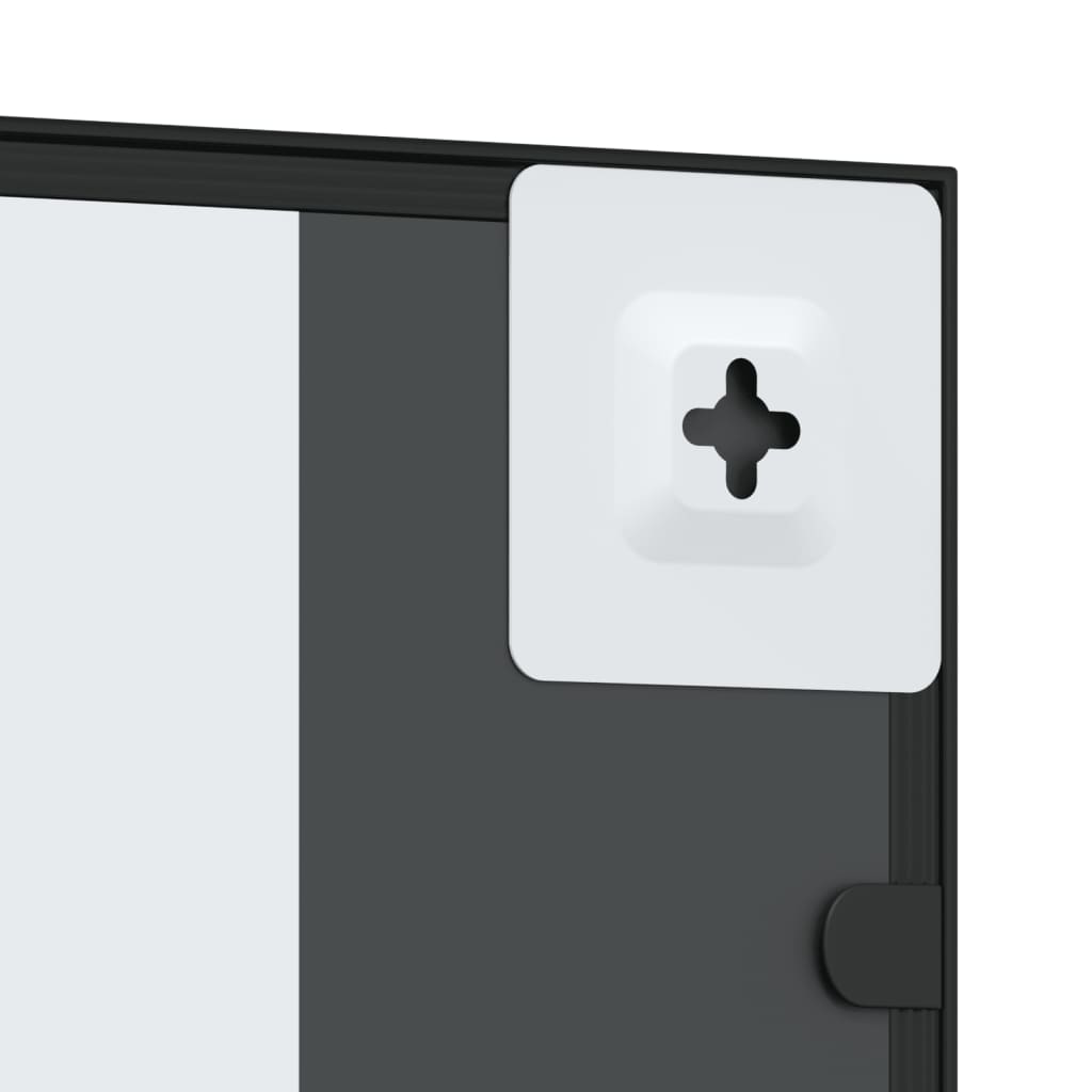 Black Wall Mirror 40x80 cm Rectangular Iron