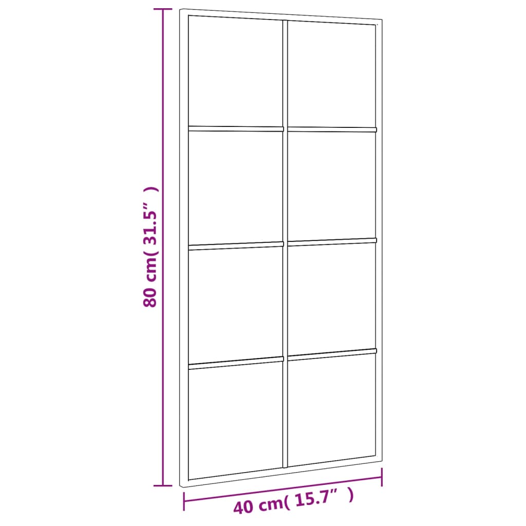 Black Wall Mirror 40x80 cm Rectangular Iron