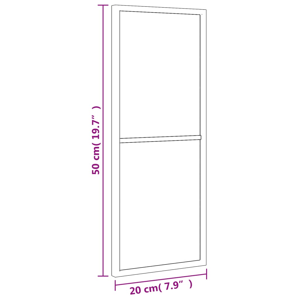 Wall Mirror Black 20x50 cm Rectangular Iron