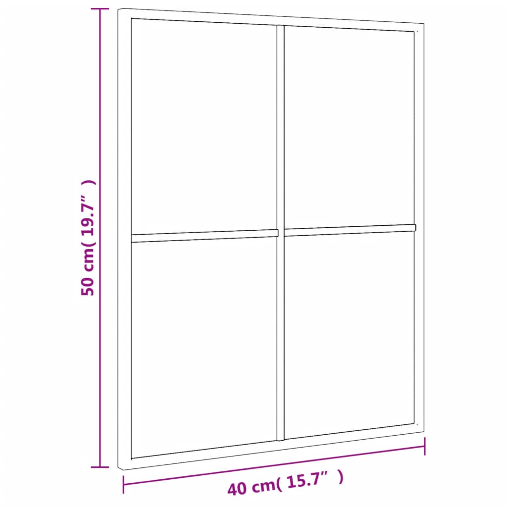 Miroir mural noir 40x50 cm rectangulaire en fer