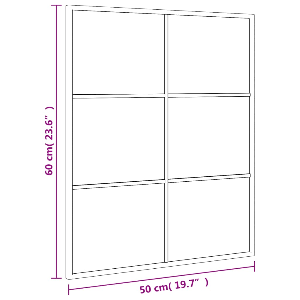 Miroir mural noir 50x60 cm rectangulaire en fer